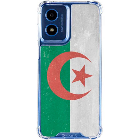 Algeria Flag Distressed Moto G 5G (2024) Clear Case