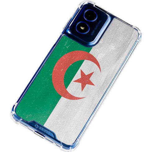 Algeria Flag Distressed Moto G Play 4G (2024) Clear Case