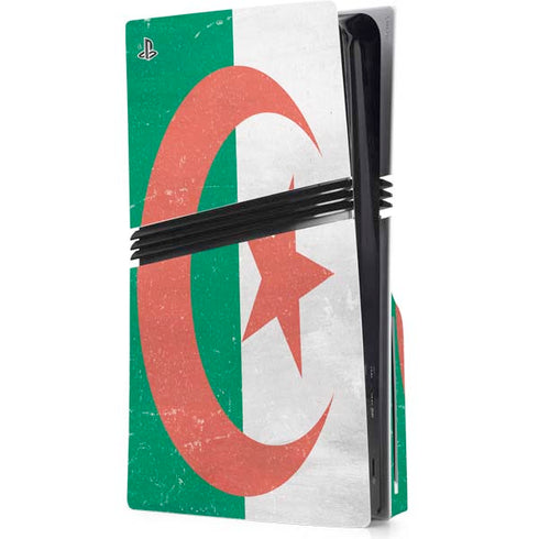 Algeria Flag Distressed PS5 Pro Disk Console Skin