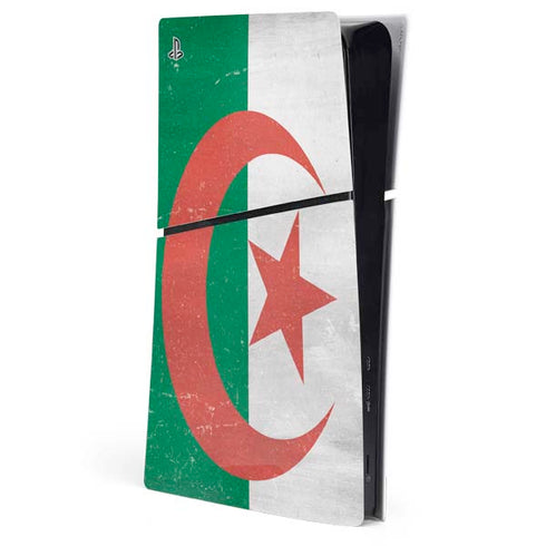 Algeria Flag Distressed PS5 Slim Digital Edition Console Skin