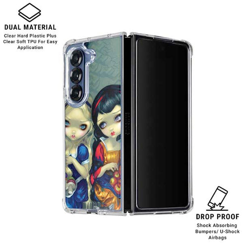 Alice & Snow Fairy Tail with Cat and Raccoon by Jasmine Becket-Griffith Galaxy Z Fold6 Clear Case