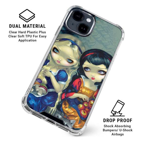 Alice & Snow Fairy Tail with Cat and Raccoon by Jasmine Becket-Griffith iPhone 15 Clear Case
