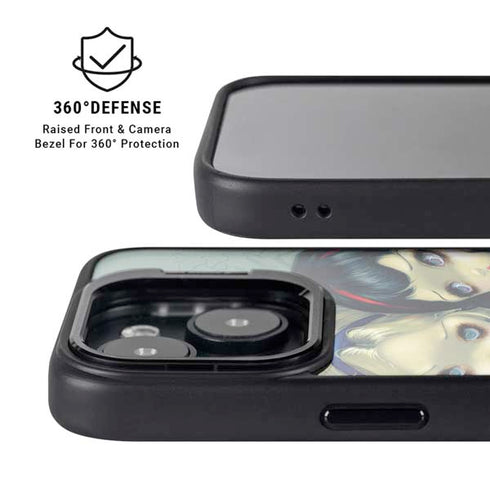 Alice & Snow Fairy Tail with Cat and Raccoon by Jasmine Becket-Griffith iPhone 15 Plus Kickstand Case