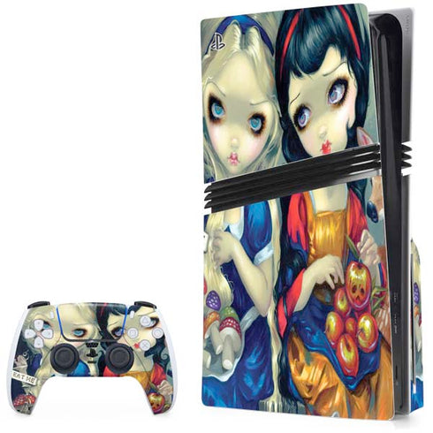 Alice & Snow Fairy Tail with Cat and Raccoon by Jasmine Becket-Griffith PS5 Pro Disk Bundle Skin