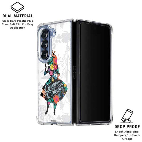 Disney Alice in Wonderland (animated) Silhouette Curiouser and Curiouser Galaxy Z Fold6 Clear Case