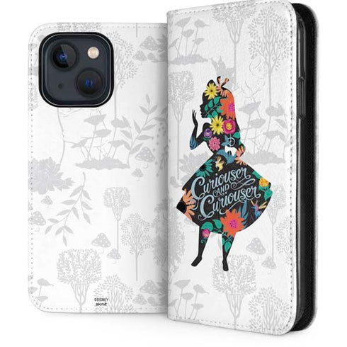 Disney Alice in Wonderland (animated) Silhouette Curiouser and Curiouser iPhone 13 Folio Case