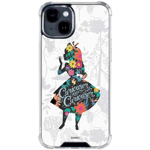 Disney Alice in Wonderland (animated) Silhouette Curiouser and Curiouser iPhone 15 Clear Case