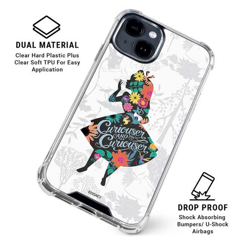 Disney Alice in Wonderland (animated) Silhouette Curiouser and Curiouser iPhone 15 Clear Case