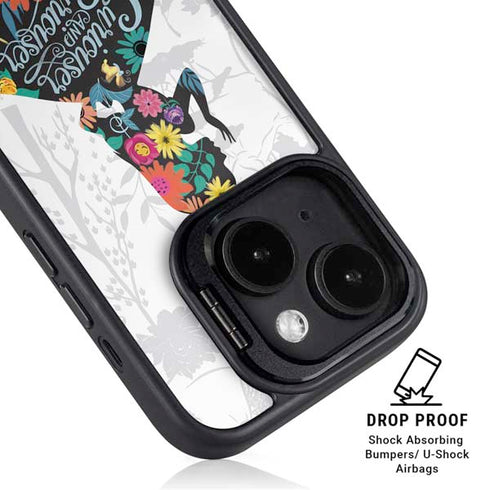 Disney Alice in Wonderland (animated) Silhouette Curiouser and Curiouser iPhone 15 Plus Kickstand Case