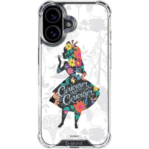 Disney Alice in Wonderland (animated) Silhouette Curiouser and Curiouser iPhone 16 Clear Case