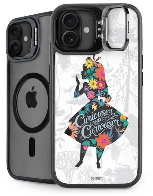 Disney Alice in Wonderland (animated) Silhouette Curiouser and Curiouser iPhone 16 Kickstand Case