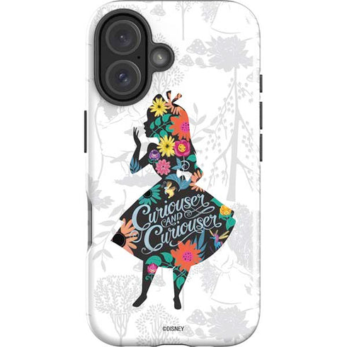 Disney Alice in Wonderland (animated) Silhouette Curiouser and Curiouser iPhone 16 Plus Impact Case