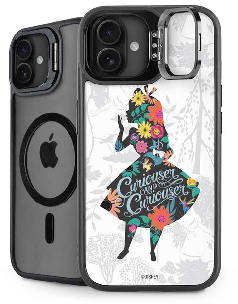 Disney Alice in Wonderland (animated) Silhouette Curiouser and Curiouser iPhone 16 Plus Kickstand Case