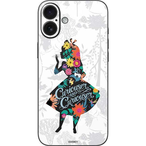 Disney Alice in Wonderland (animated) Silhouette Curiouser and Curiouser iPhone 16 Plus Skin