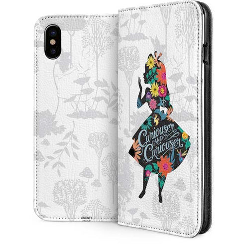 Disney Alice in Wonderland (animated) Silhouette Curiouser and Curiouser iPhone 8 Folio Case