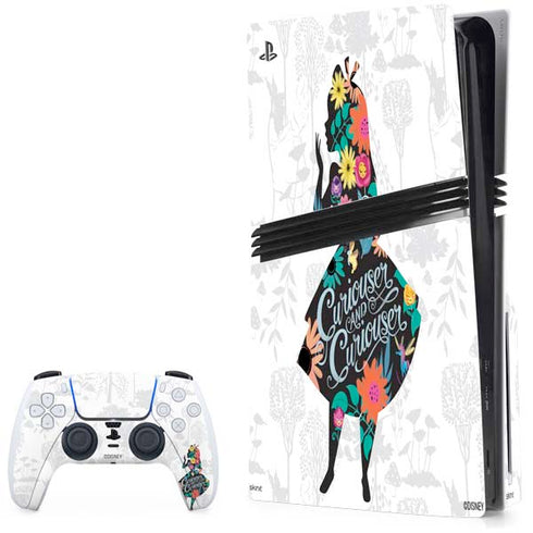 Disney Alice in Wonderland (animated) Silhouette Curiouser and Curiouser PS5 Pro Disk Bundle Skin