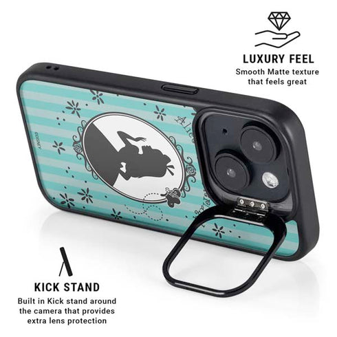 Disney Alice in Wonderland (animated) Silhouette in the Mirror iPhone 15 Plus Kickstand Case