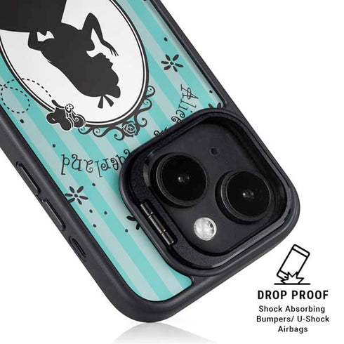Disney Alice in Wonderland (animated) Silhouette in the Mirror iPhone 15 Plus Kickstand Case