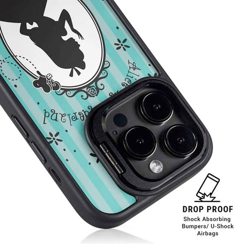 Disney Alice in Wonderland (animated) Silhouette in the Mirror iPhone 15 Pro Kickstand Case