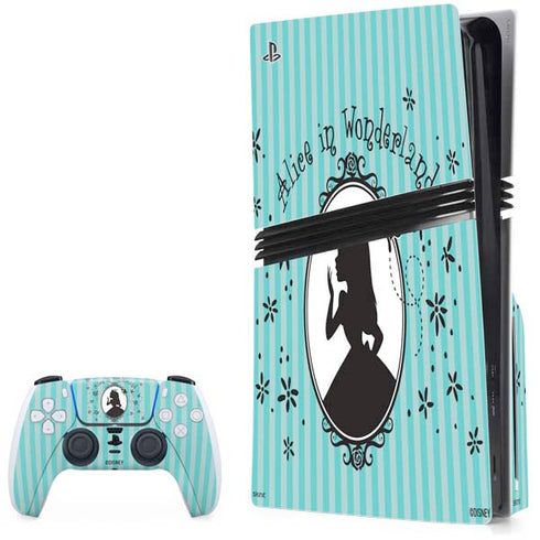 Disney Alice in Wonderland (animated) Silhouette in the Mirror PS5 Pro Disk Bundle Skin