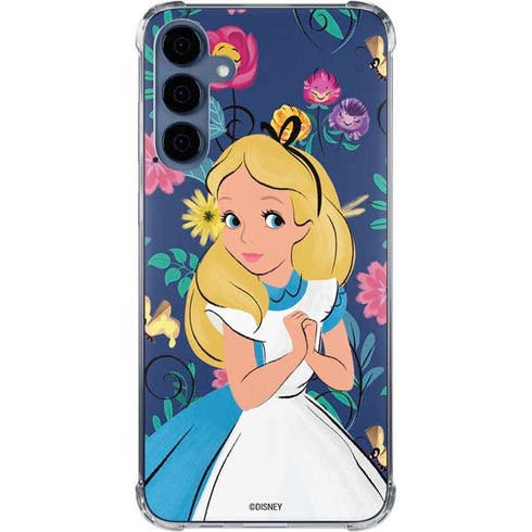 Disney Alice in Wonderland (animated) Floral Print Galaxy A55 5G Clear Case