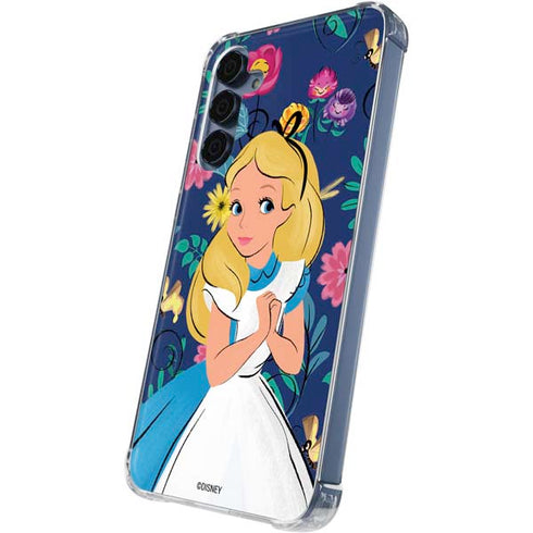 Disney Alice in Wonderland (animated) Floral Print Galaxy A55 5G Clear Case