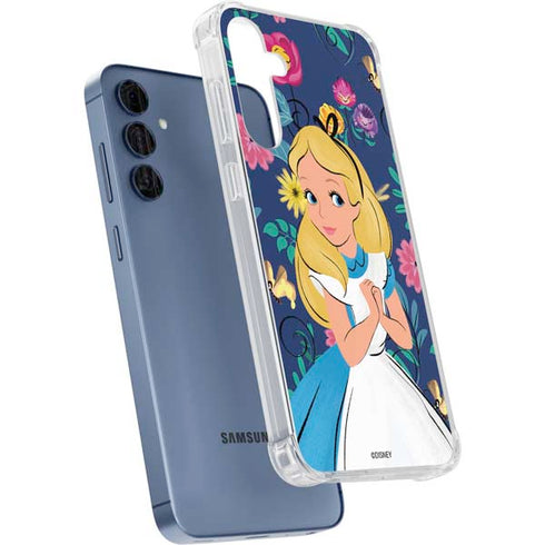 Disney Alice in Wonderland (animated) Floral Print Galaxy A55 5G Clear Case