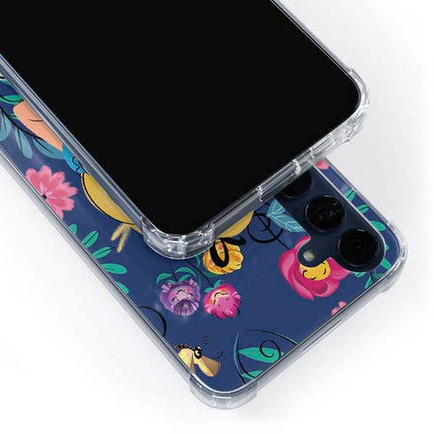 Disney Alice in Wonderland (animated) Floral Print Galaxy A55 5G Clear Case