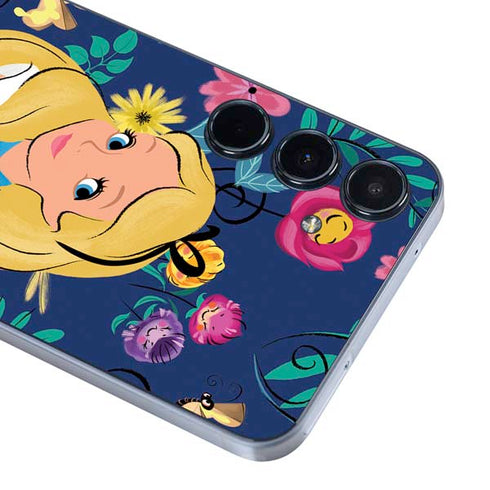 Disney Alice in Wonderland (animated) Floral Print Galaxy A55 5G Skin