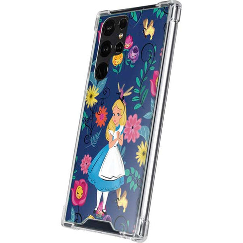 Disney Alice in Wonderland (animated) Floral Print Galaxy S23 Ultra Clear Case