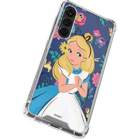 Disney Alice in Wonderland (animated) Floral Print Galaxy S24 FE Clear Case