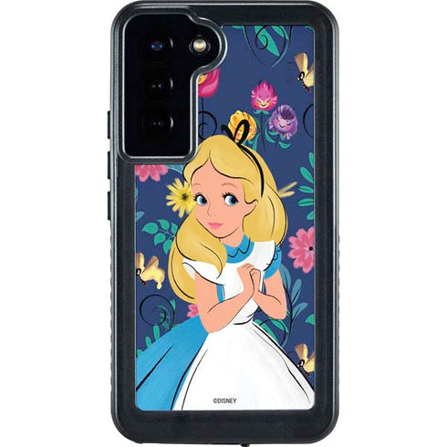 Disney Alice in Wonderland (animated) Floral Print Galaxy S24 Plus Waterproof Case