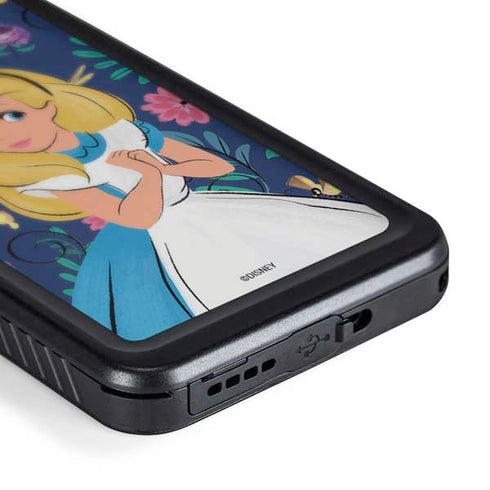 Disney Alice in Wonderland (animated) Floral Print Galaxy S24 Plus Waterproof Case