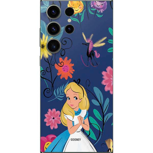Disney Alice in Wonderland (animated) Floral Print Galaxy S25 Ultra Skin