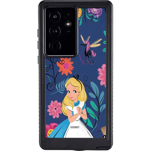 Disney Alice in Wonderland (animated) Floral Print Galaxy S24 Ultra Waterproof Case