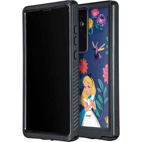 Disney Alice in Wonderland (animated) Floral Print Galaxy S24 Ultra Waterproof Case