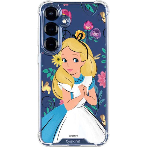 Disney Alice in Wonderland (animated) Floral Print Galaxy S25 Plus Clear Case