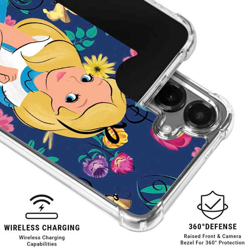 Disney Alice in Wonderland (animated) Floral Print Galaxy S26 Plus Clear Case