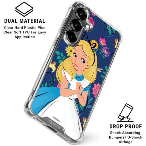 Disney Alice in Wonderland (animated) Floral Print Galaxy S26 Plus Clear Case