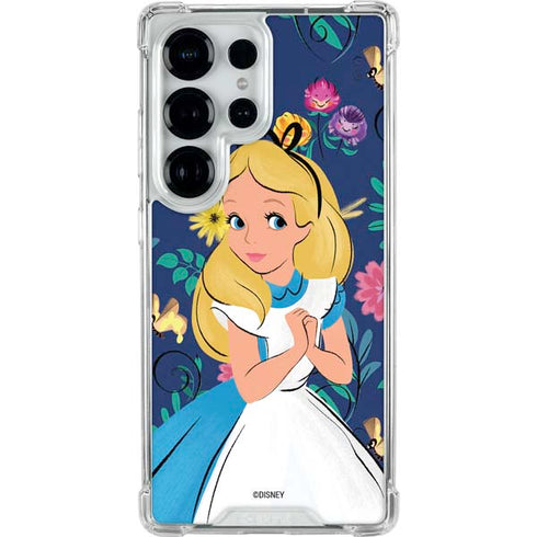 Disney Alice in Wonderland (animated) Floral Print Galaxy S26 Ultra Clear Case