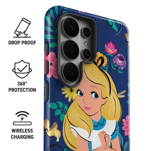 Disney Alice in Wonderland (animated) Floral Print Galaxy S26 Ultra Impact Case