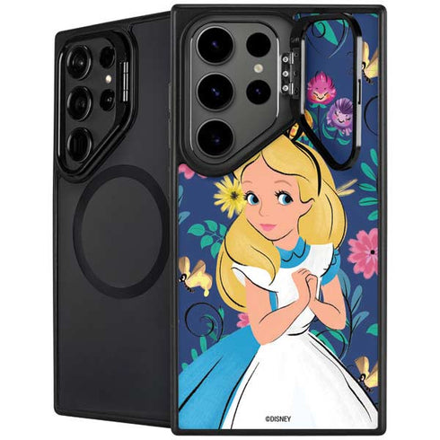 Disney Alice in Wonderland (animated) Floral Print Galaxy S26 Ultra Kickstand Case