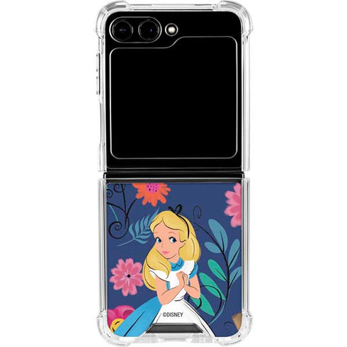 Disney Alice in Wonderland (animated) Floral Print Galaxy Z Flip6 Clear Case