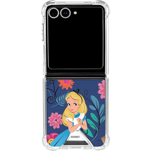 Disney Alice in Wonderland (animated) Floral Print Galaxy Z Flip7 Clear Case