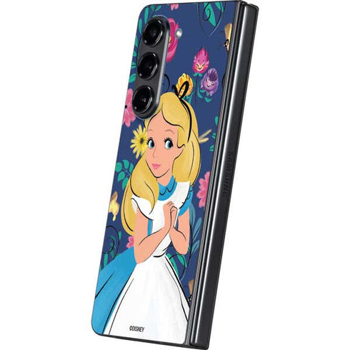Disney Alice in Wonderland (animated) Floral Print Galaxy Z Fold5 5G Skin