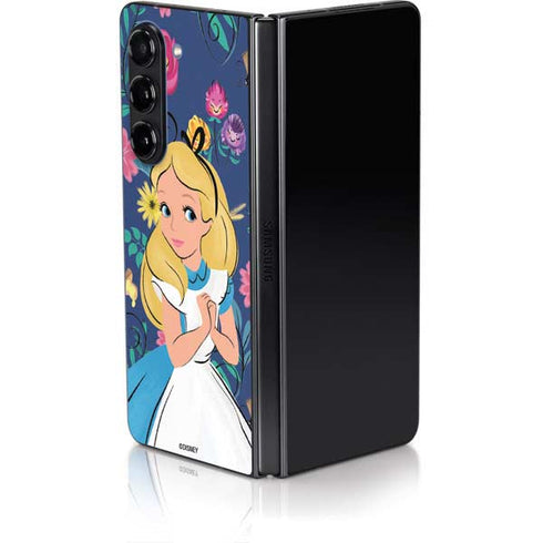Disney Alice in Wonderland (animated) Floral Print Galaxy Z Fold5 5G Skin
