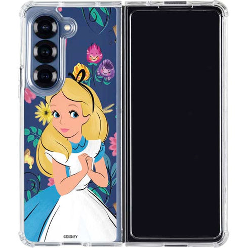 Disney Alice in Wonderland (animated) Floral Print Galaxy Z Fold6 Clear Case