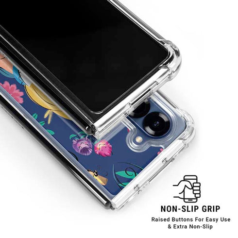Disney Alice in Wonderland (animated) Floral Print Galaxy Z Fold7 Clear Case
