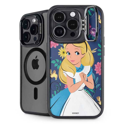 Disney Alice in Wonderland (animated) Floral Print iPhone 15 Pro Kickstand Case