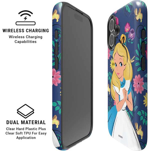 Disney Alice in Wonderland (animated) Floral Print iPhone 16 Magsafe Impact Case